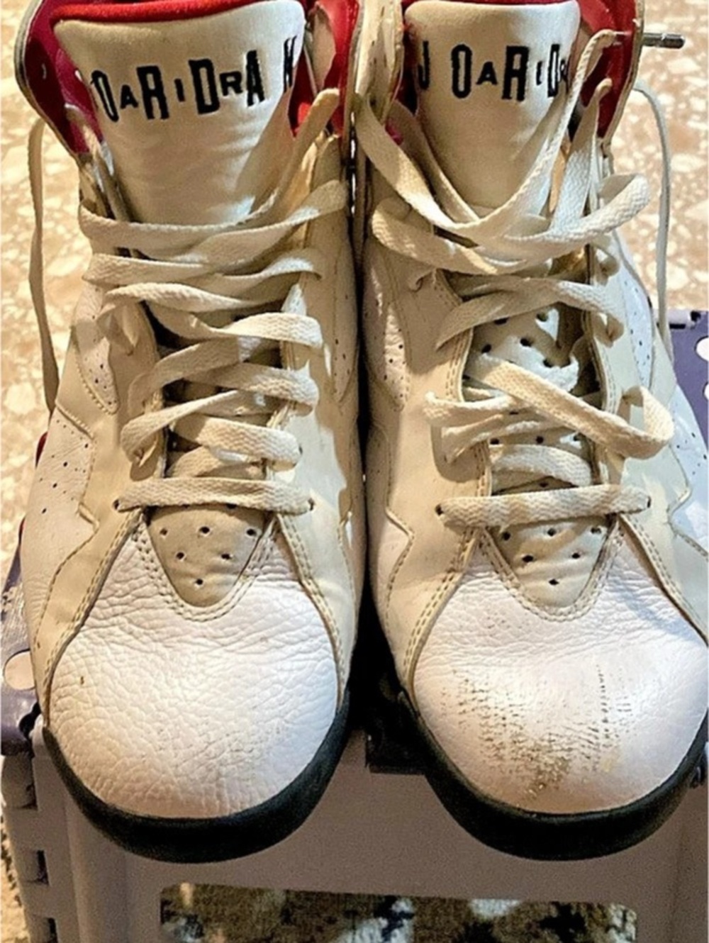 Jordan Air Jordan 7 Retro High-Top Sneakers White & Red US 12